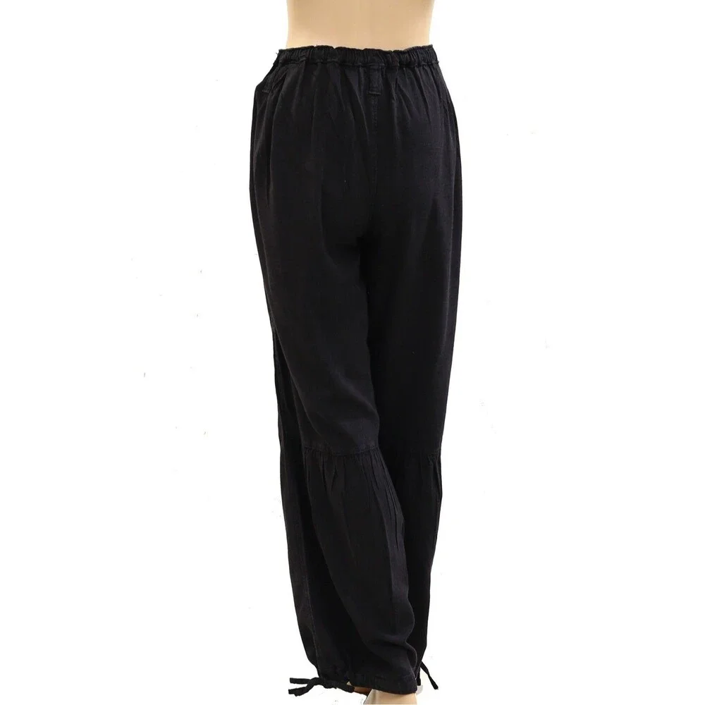 Free People High Waisted Pull-On Solid Pants Trouser Wide-Leg Cotton XS 285860